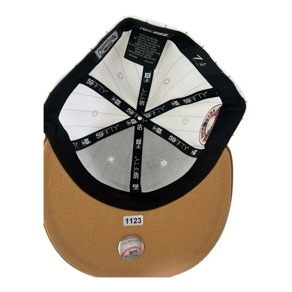 Houston Astros Pin Strip Fitted Hat Cap 7 1/4 (45 Years Patch) New Era NWOT